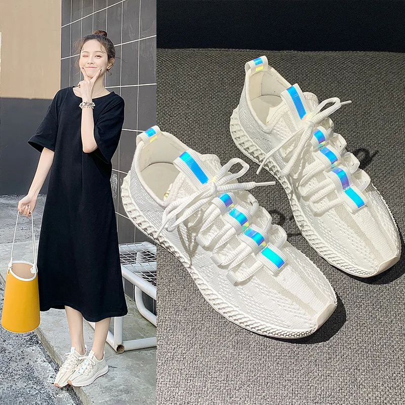 FAN PAO/Новинка 2019 года сезон лето 4D подошва белый Yeezys Boost женские студенческие