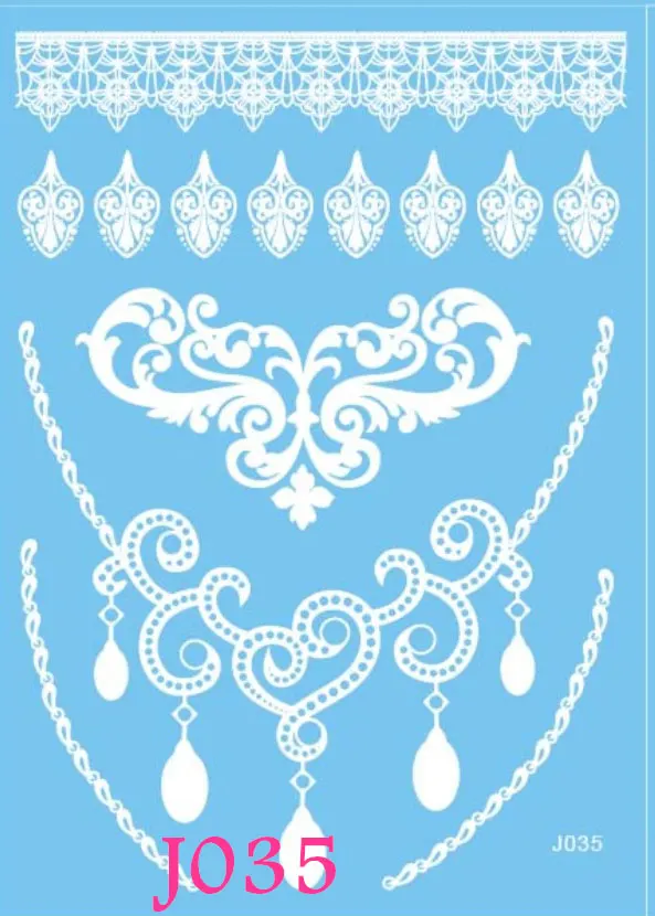 Флэш белыми чернилами Менди татуировки хной цветок рука наклейки