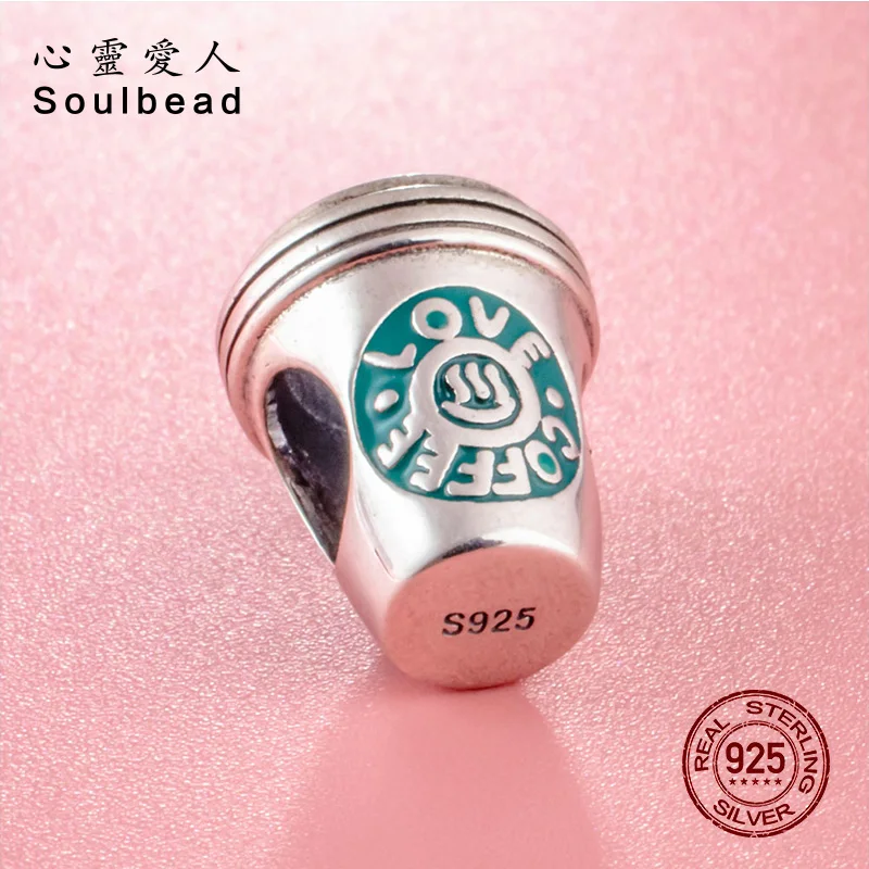 Soulbead Love кофейная кружка стандартная серебряная с эмалью подходит для браслета