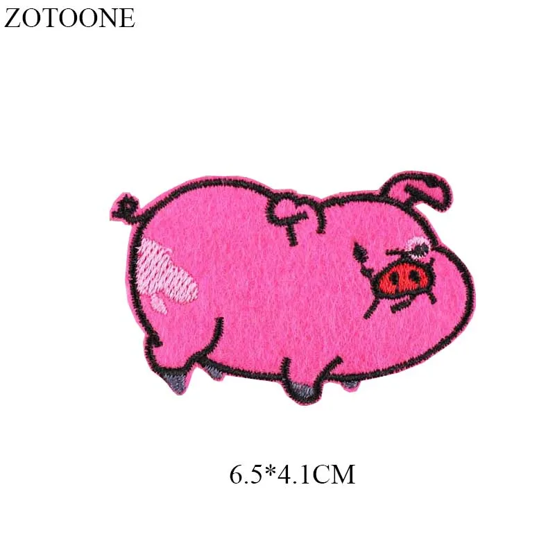 ZOTOONE милый розовый поросенок патч наклейки железные нашивки в виде животных для рюкзака вышивка значок полоса на одежду DIY Аппликация