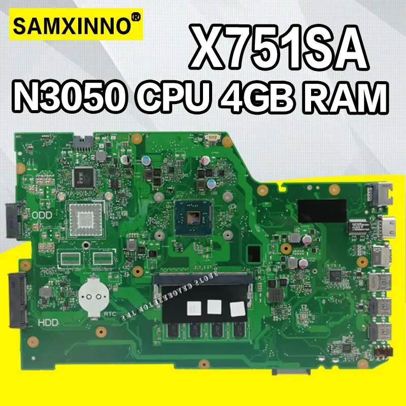 Материнская плата X751SA N3050 процессор 4 Гб ОЗУ материнская для ноутбука For Asus X751S X751SJ