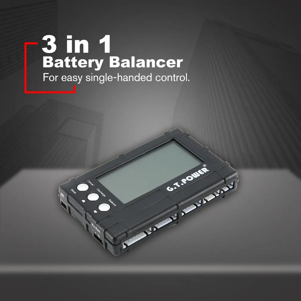 GT. POWER 3 в 1 RC 2 6S lcd LiPolymer/Li Fe балансир батареи разрядник баланс измеритель