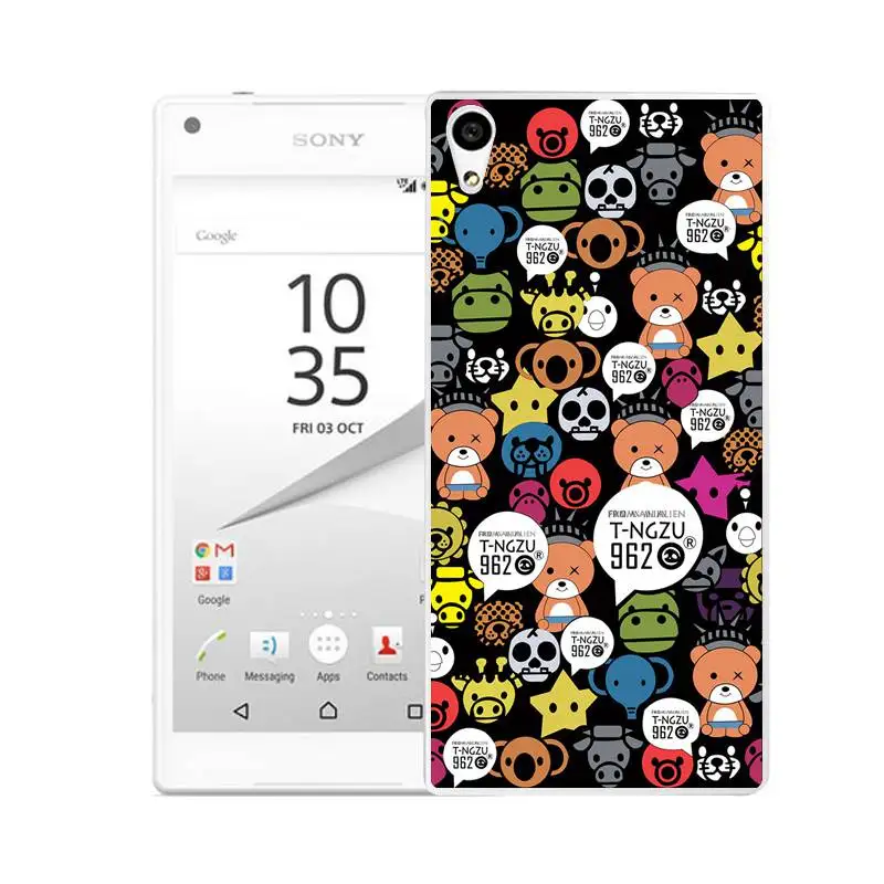 QMSWEI TPU Clear Soft Phone Case For Sony Z3 Z2 Z5 Z4 Watermelon Bear Fish Silicone Cute Cover C3 C4 C5 Free Shipping |