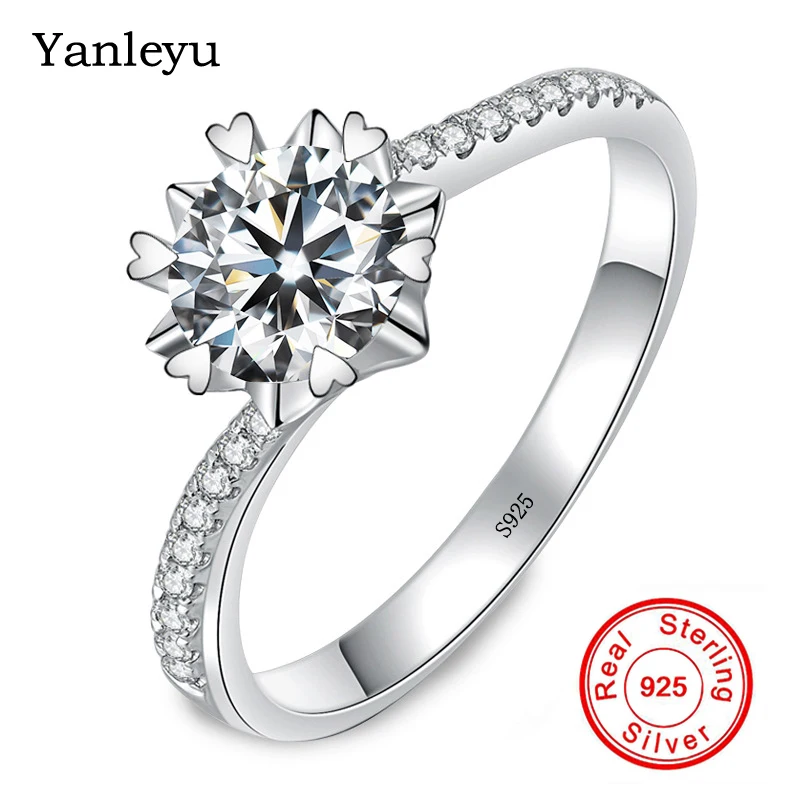 Женское кольцо для помолвки Yanleyu оригинальное твердое из серебра 925 пробы 6 5 мм с