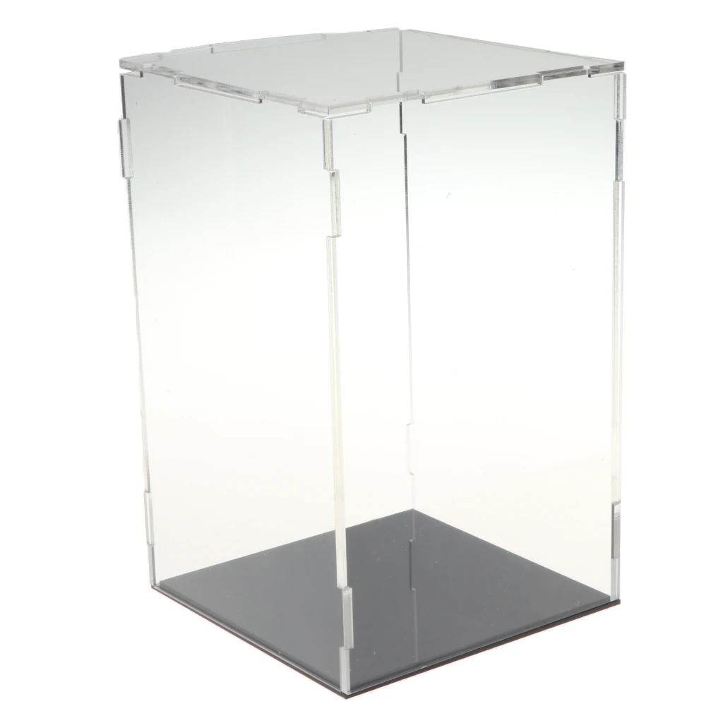 11x11x18cm Прозрачный акриловый пылезащитный чехол MagiDeal с черной основой для моделей автомобилей, аниме-фигурки - Цвет: 11x11x18cm