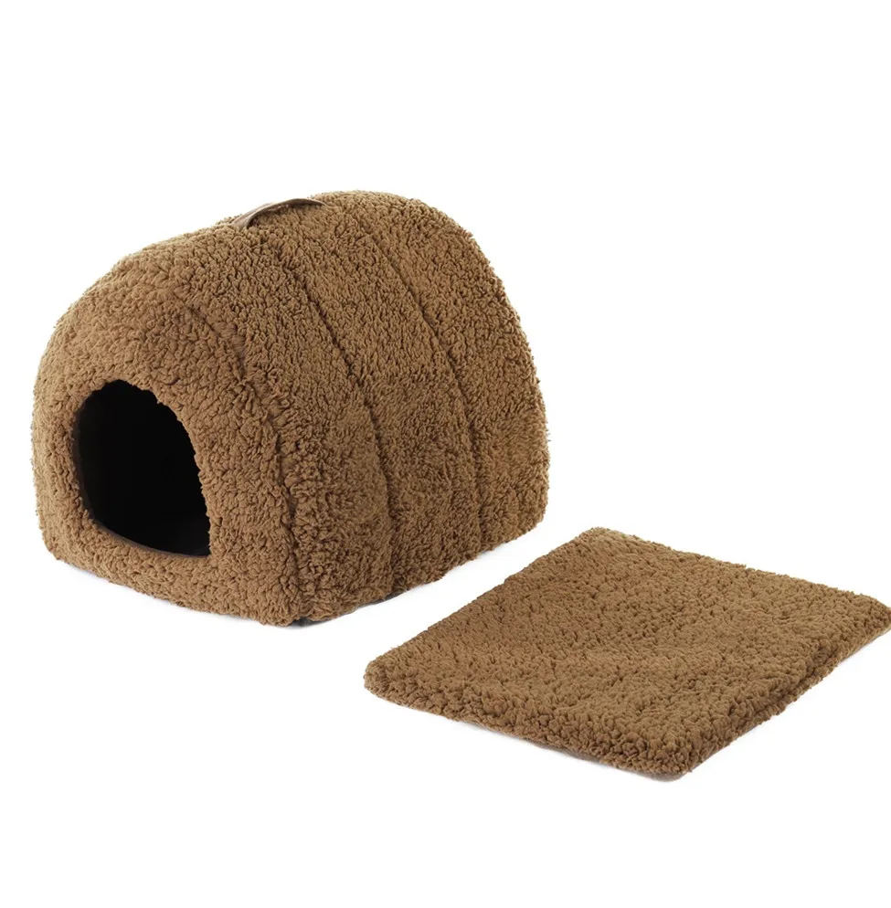 Brown Домик в форме милого мягкого питомца, собаки, кошки, кровать, 4 цвета, домик для кошки, подушка для питомца, гнездо для щенка, теплый питомник для щенка, маленькая собака - Цвет: Brown