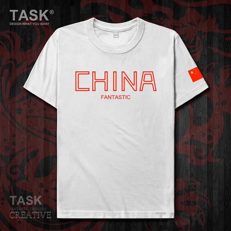 People's Republic of China CHN mens t-shirt Chinese flag Short sleeve clothes cotton summer Streetwear casual Fashion new 04 | Мужская
