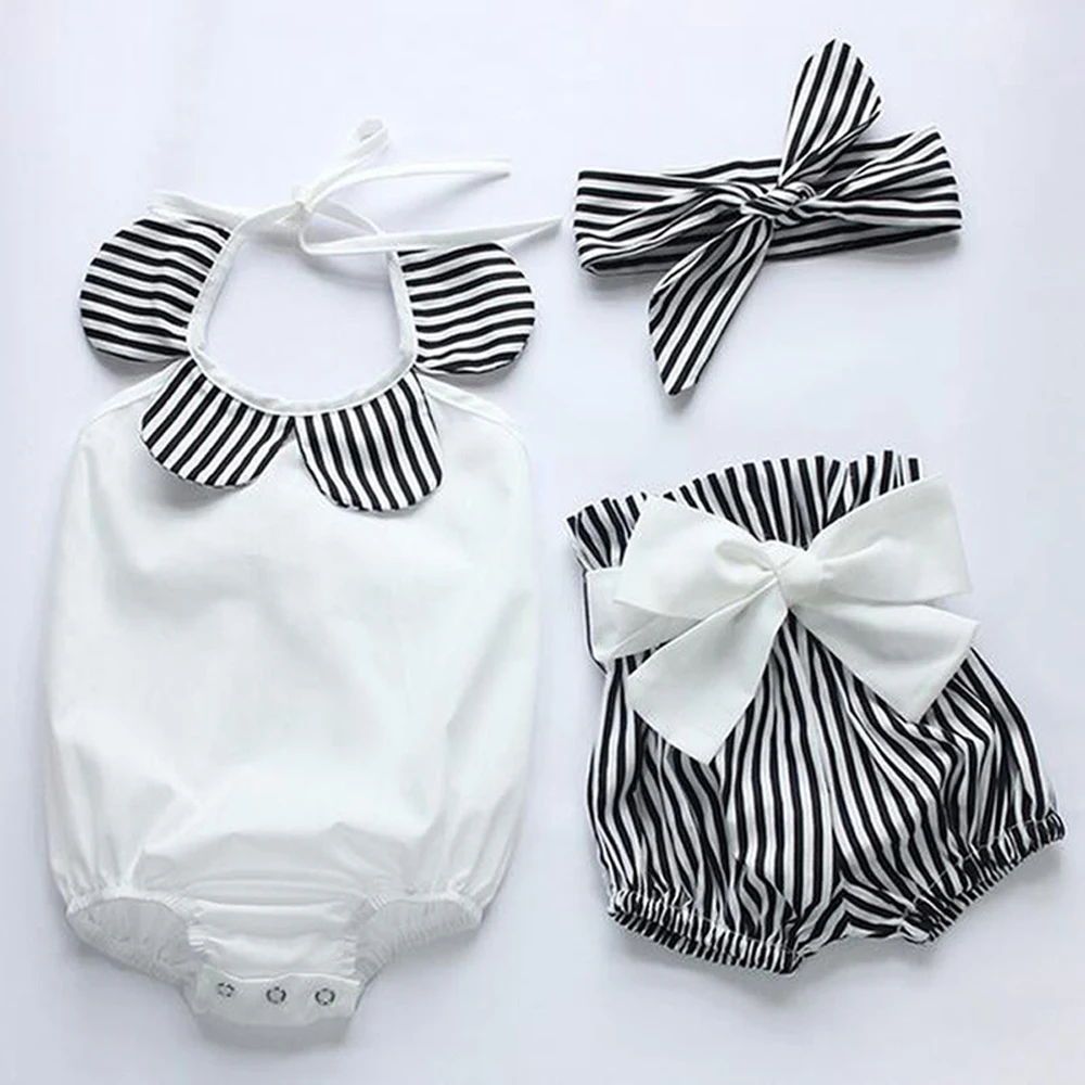 Детские комбинезоны и + шорты ободок с бантом для девочек летний комплект одежды