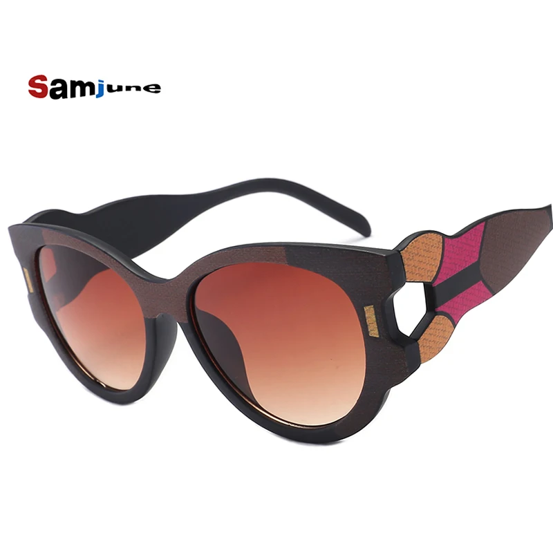 Женские солнцезащитные очки кошачий глаз Samjune 2018 модные брендовые дизайнерские