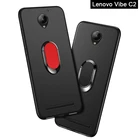 Чехол для Lenovo C2 k10a40 5,0 дюйма, мягкий черный силиконовый магнитный автомобильный держатель, чехол с кольцом для Lenovo C2, чехлы для телефонов