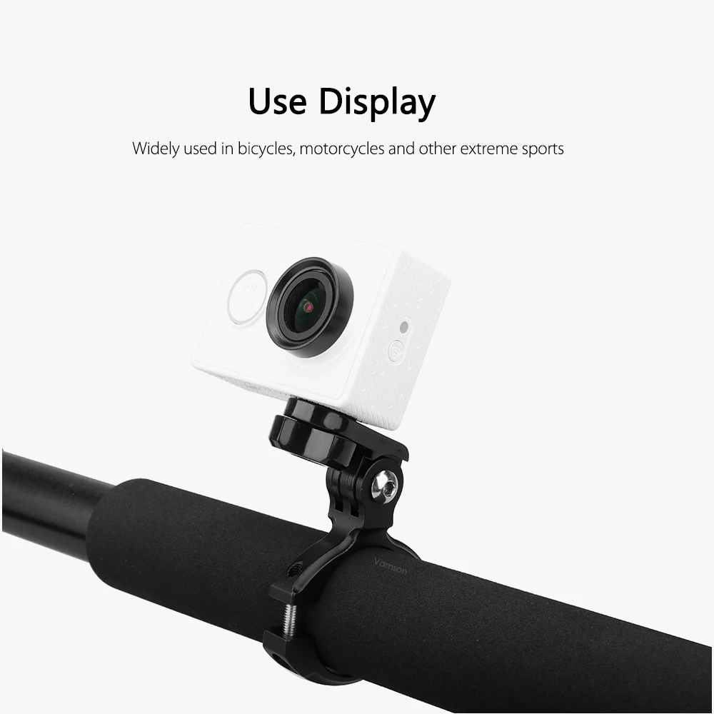 Vamson для Go pro Аксессуары для велосипеда алюминиевый руль крепление штативы черный для Gopro Hero 6 5 4 для Xiaomi для Yi VP501