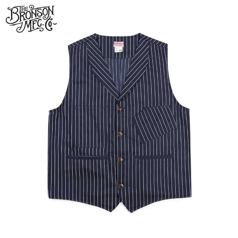 Винтажный Мужской жилет в полоску Bronson повседневный жилет|vest men casual|vest menmens casual vests