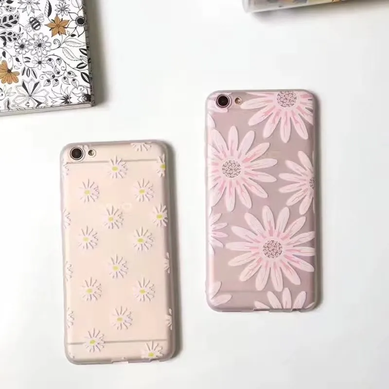 Защита от солнца цветок мягкий чехол для OPPO R9 R9S плюс свежие хризантемы узор R11
