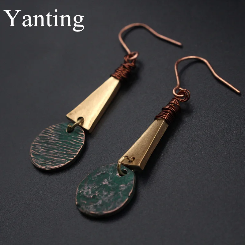 Yanting цинковый сплав треугольные круглые подвесные серьги винтажные ювелирные