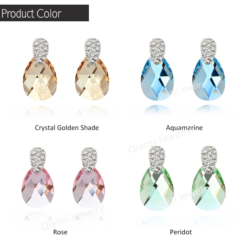 Классические серьги-капли висячие серьги с кристаллами от Сваровски ювелирные