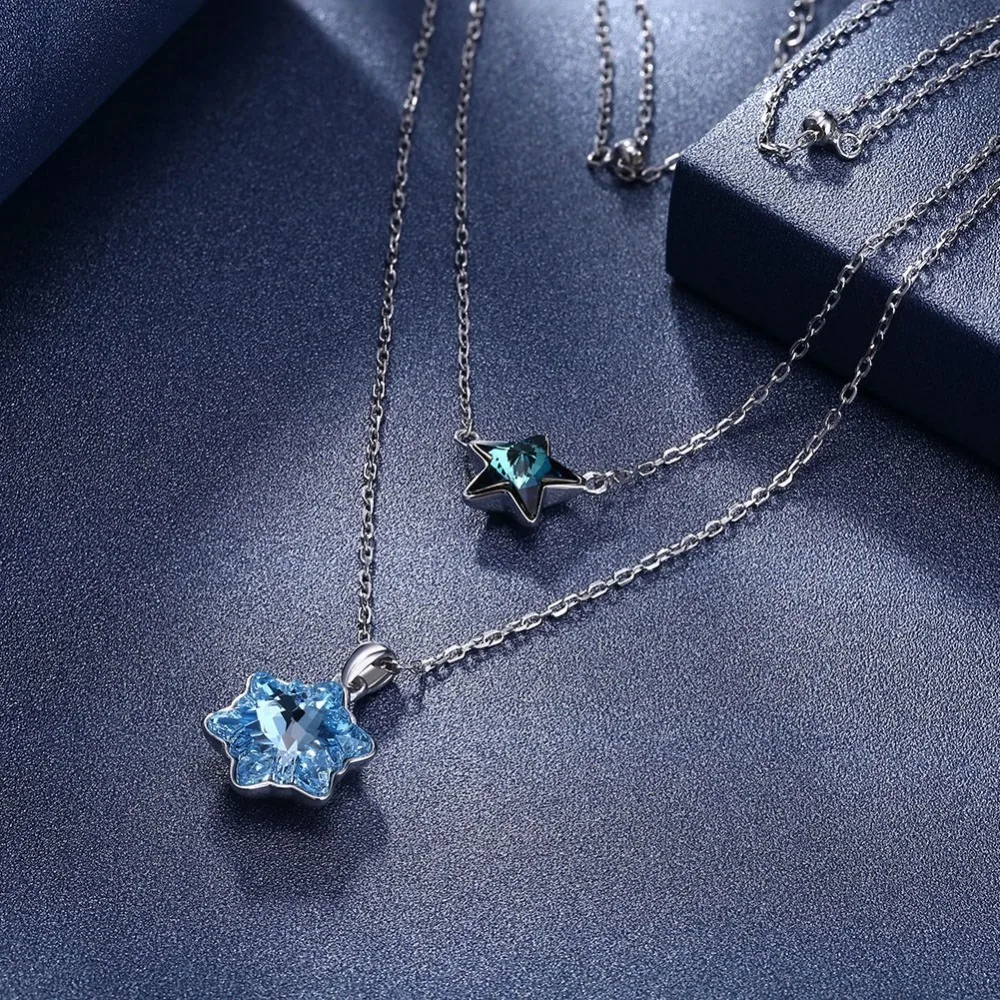 Женское Ожерелье с кристаллами Swarovski LEKANI ювелирное ожерелье в виде снежинки 925