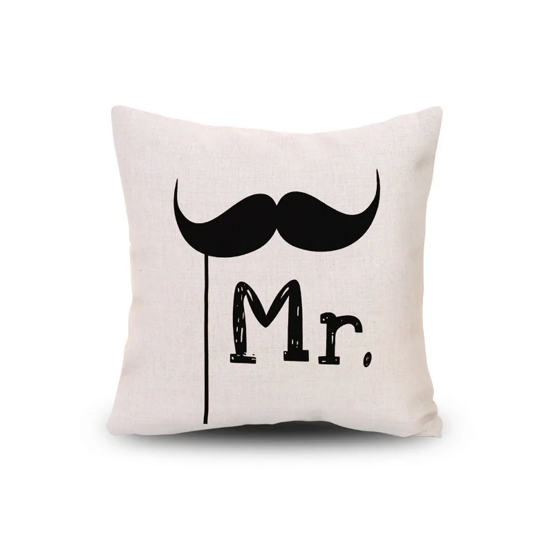 

Creative couple letter cotton linen home pillow cushion living room sofa decoration pillowcase seat office waist cushion cover