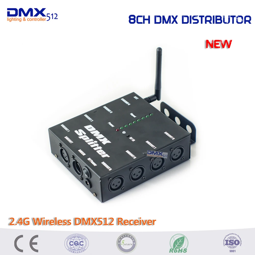 8 Way Wireless DMX512 Splitter LED Light Stage Light Signal Amplifier Splitter wireless  DMX Distributor