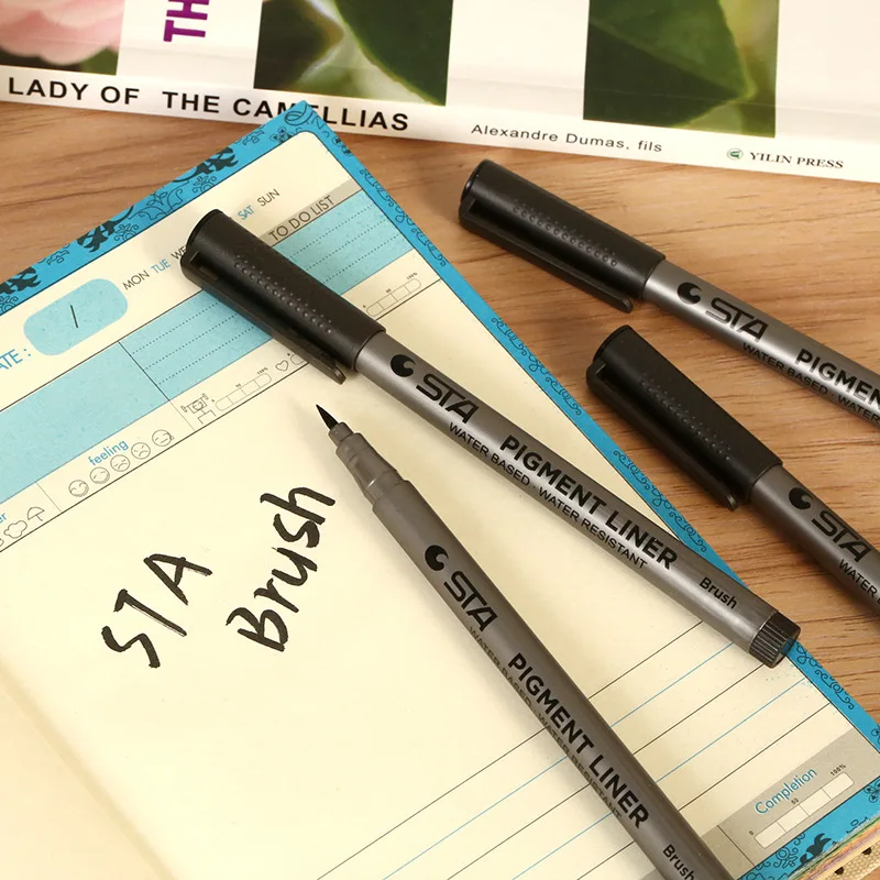 1 шт./лот черная пигментная подкладка кисть на водной основе для рисования