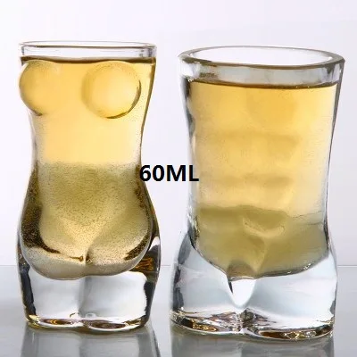 Women Man 60ml Креативные сексуальные Хрустальные стеклянные чашки, термостойкие двойные стенки, пивные чашки, красивые, для человеческого тела, дизайнерские стаканы, хорошие подарки - Цвет: Women Man 60ml