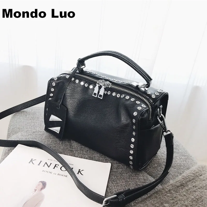 2018 новая женская сумка высокого качества на ремне модная плечо с заклепками