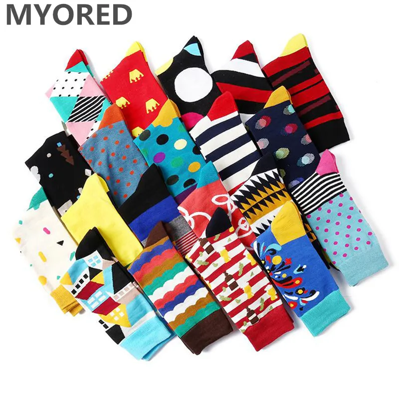 Носки MYORED мужские хлопковые повседневные забавные 5 пара/лот | Мужская одежда