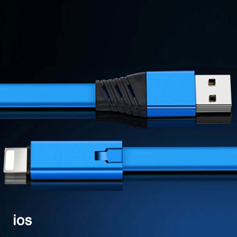 NOHON Regenerate Micro type C 8-контактный usb-кабель для быстрой зарядки iPhone 7 6 6 S Plus iOS 10 9 8 Android Xiaomi Mi5 Repairable кабель - Цвет: Blue For Apple