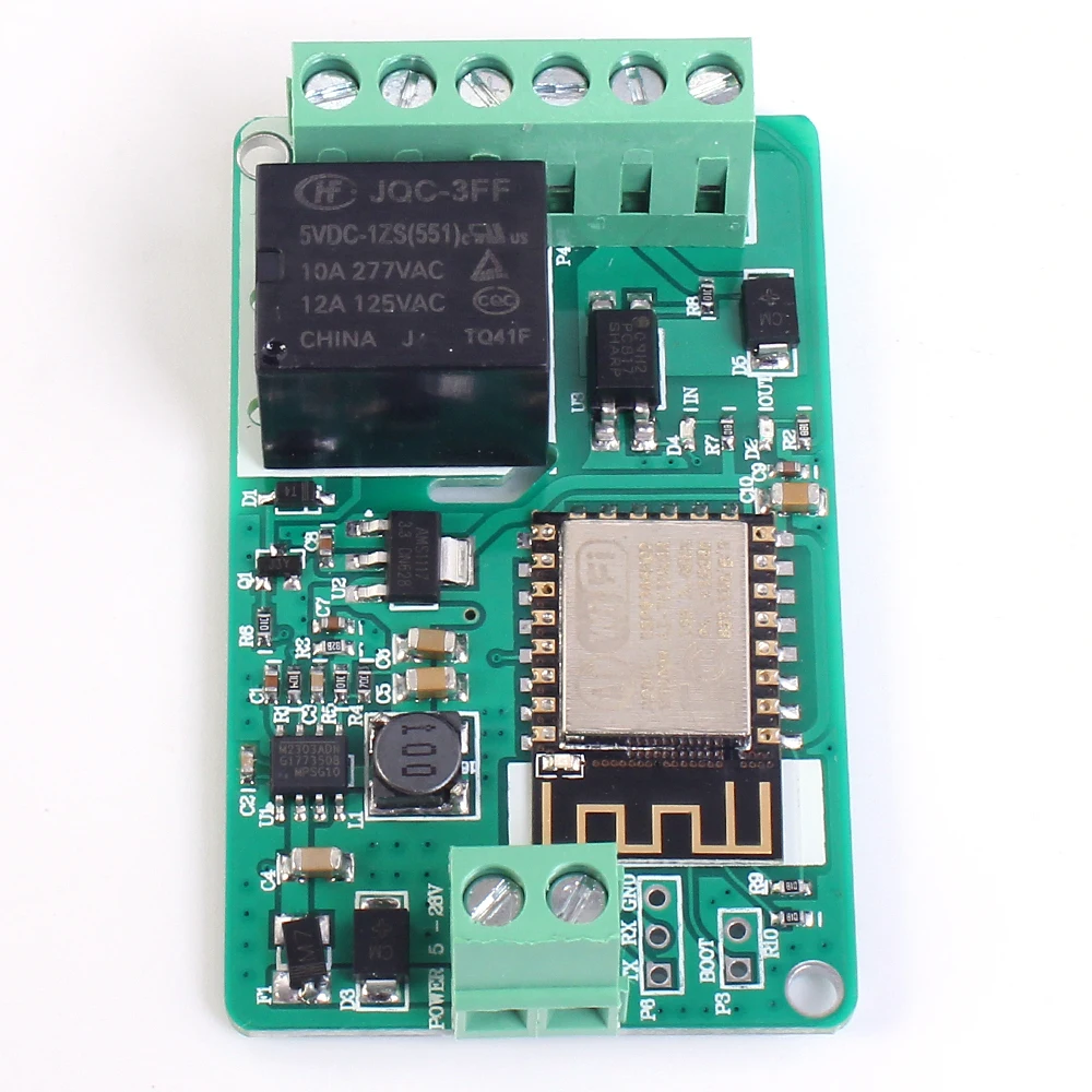 Релейный модуль ESP8266 сетевое реле Wi Fi вход постоянного тока 7 В ~ 30 плата