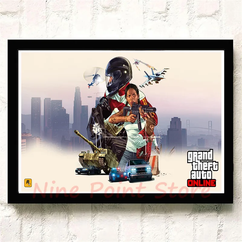 Постер на стену GTA Grand Theft Auto San обладающий полным покрытием без рамки бумажный для