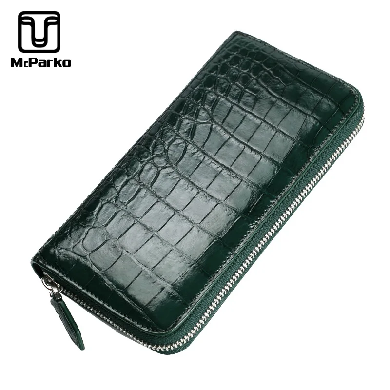 

McParko Luxury Wallet Women Genuine leather Crocodile Clutch Wallet Female Elegant Alligator Skin Ladies Purse Long Green Red