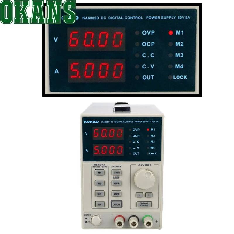 KORAD KA6005D-прецизионный Регулируемый 60V 5A DC Линейный источник питания Цифровой |