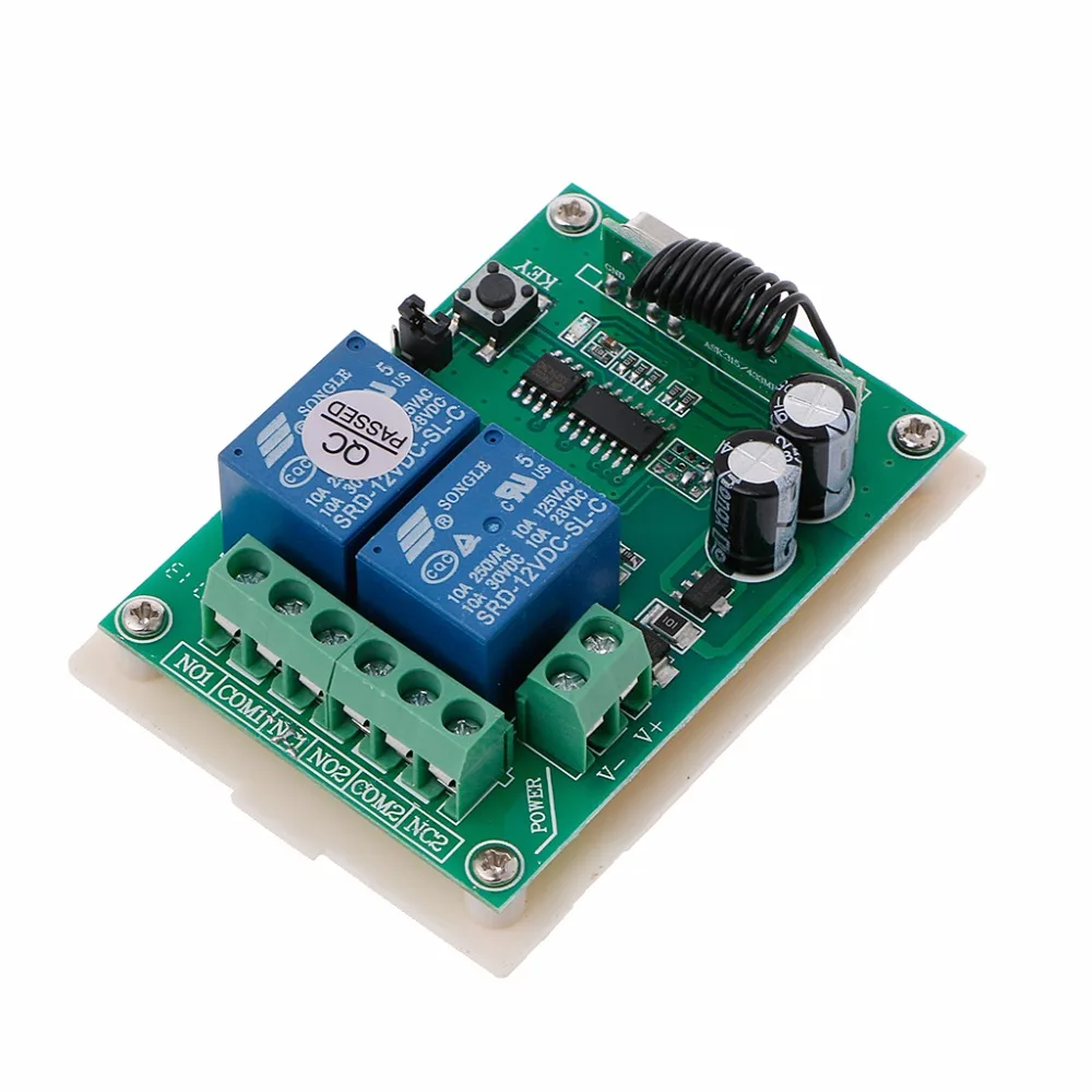 1 комплект новый DC 12V 2CH RF 433MHz беспроводной переключатель релейный модуль