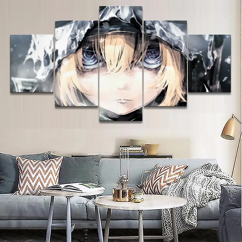 Картина на холсте Фотофон с изображением стены 5 шт. аниме Youjo Senki Tanya Degurechaff