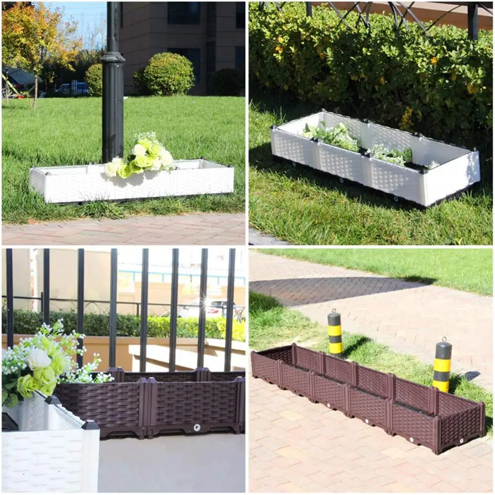 Двухрядный Deepened сад открытый DIY Пластиковый Ящик Для сеялки растительные цветы