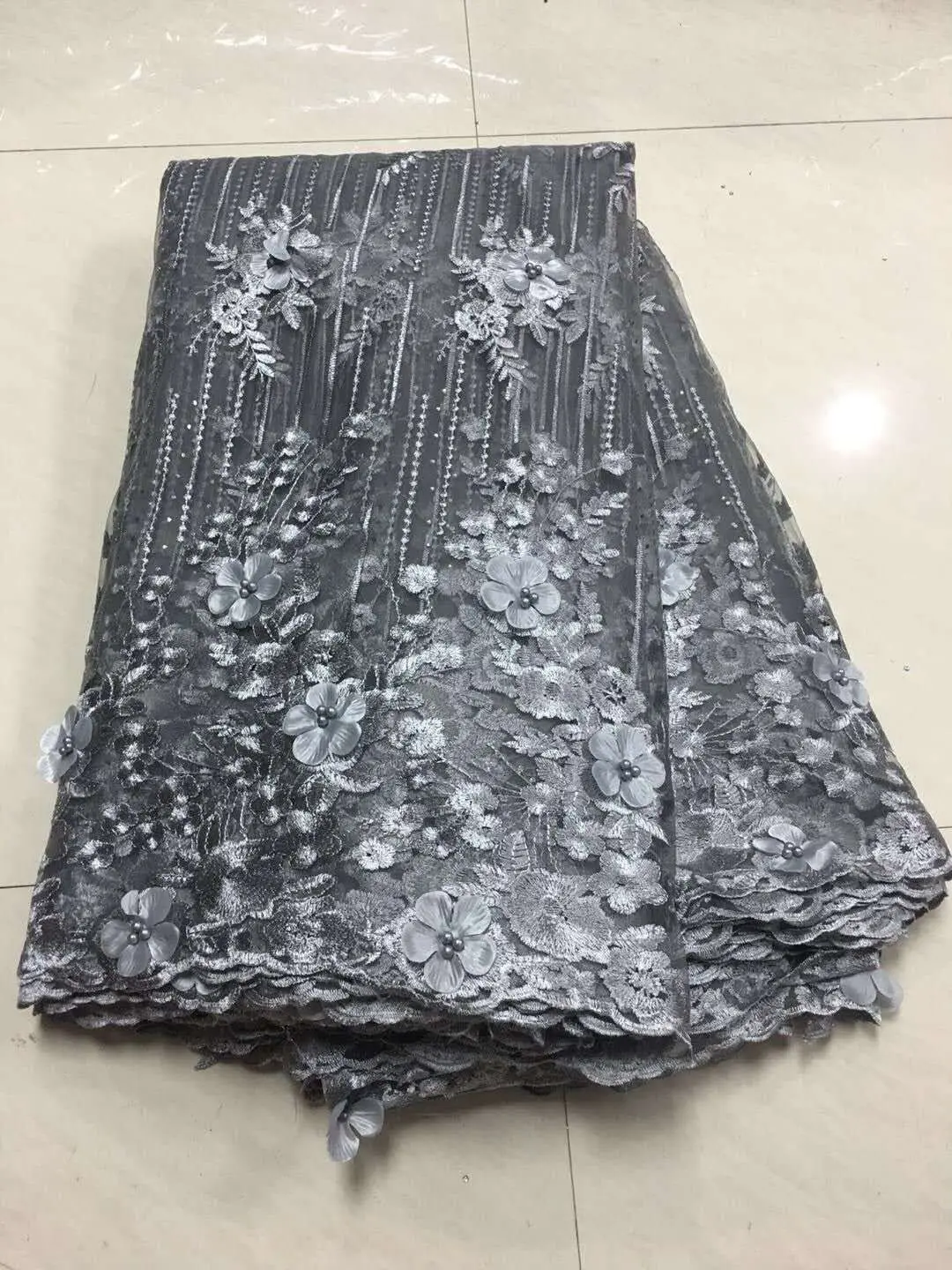2018 Latest French Nigerian Lace Fabrics High Quality Tulle African Laces Fabric Wedding ALC-ZJ112 | Дом и сад