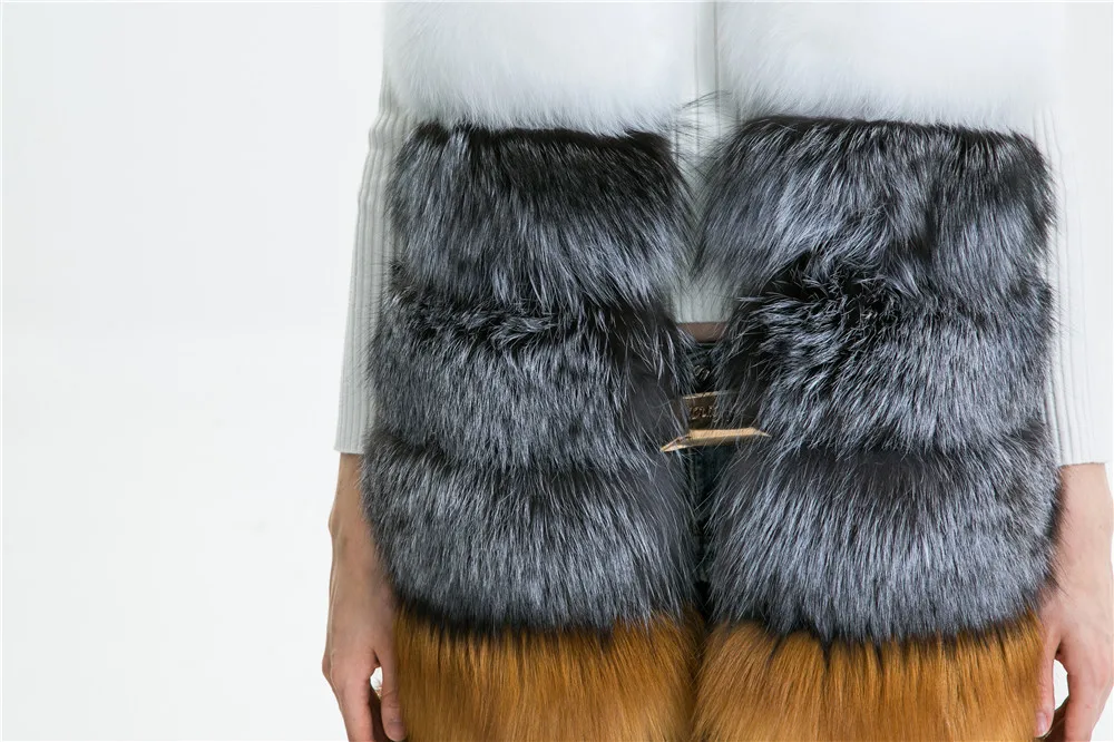 

Women Winter Real Fox Fur Vest Female Autumn Genuine Fox Fur Waistcoat Coat Fashion Lady Gilet Natural Silver Fox Fur Vest Women