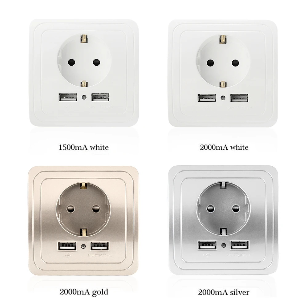 Настенная розетка с usb-разъемом кухонные розетки 5 В 2 А и 1 двойная электрическая