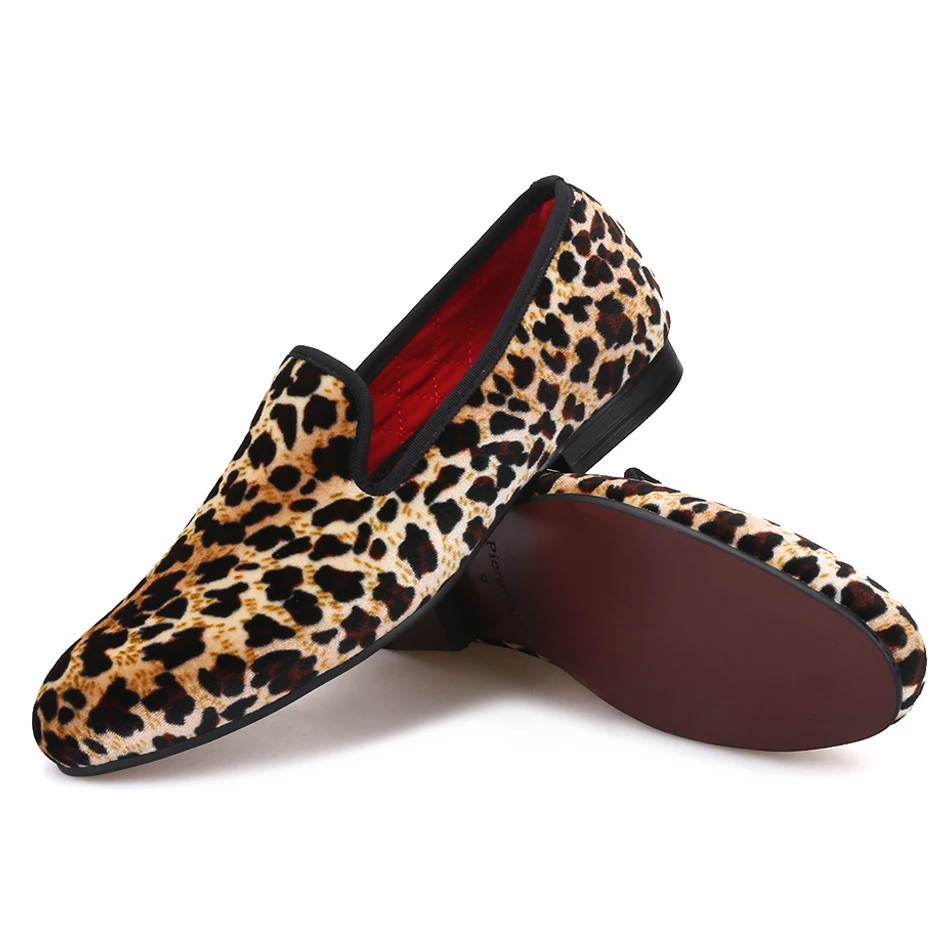 Piergitar 2019 New Fashion Men Leopard cotton Fabric Shoes British Smoking Slippers Loafers men's casual Plus Size | Обувь