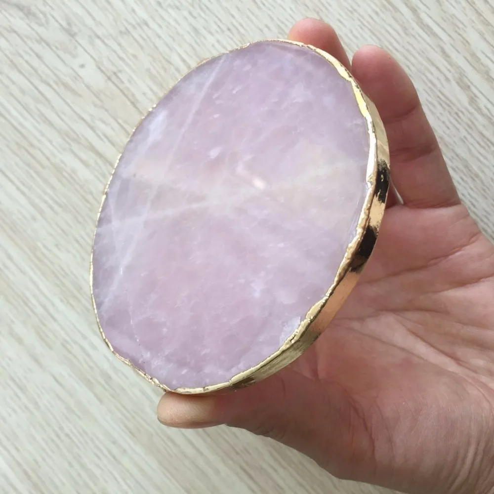 Красивый натуральный розовый кварц хрусталь драгоценный камень подставка с