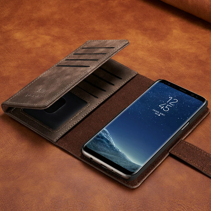 Для samsung S8 S9 S10 S7 edge S10e Чехол-книжка двойной складной кошелек Магнитный чехол для samsung Note 8 9 10 Plus ретро кожаный чехол