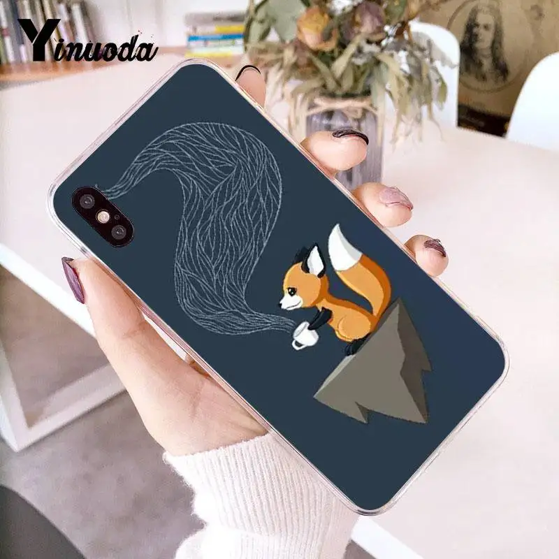Чехол Yinuoda для iPhone 7 6 X прозрачный чехол телефона с изображением лисы животного 8 6S