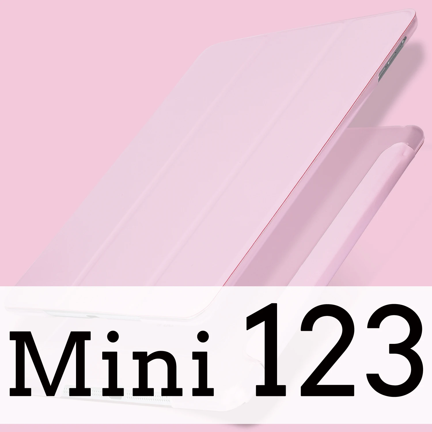 Для Apple iPad Mini 4 3 2 1 чехол, GOOJODOQ тонкий из искусственной кожи полупрозрачный ПК Жесткий Чехол для iPad Mini 4 чехол Авто Режим сна - Цвет: Pink 1 2 3