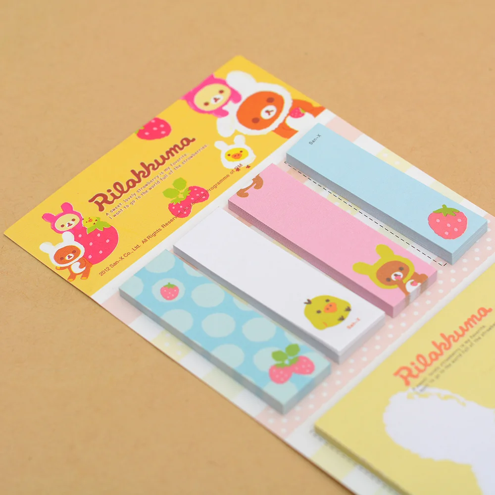 1 шт. Kawaii мультфильм Rilakkuma блокнот для записей блокноты стикеры набор подарок