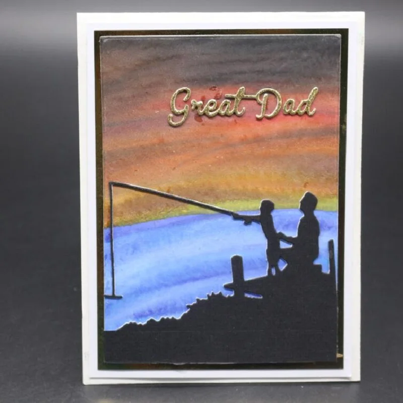 dad Son Fishing Dies Scrapbooking Metal Cutting New 2019 Craft Die Cut Card Making for albulm photo embossing metal dies | Дом и сад