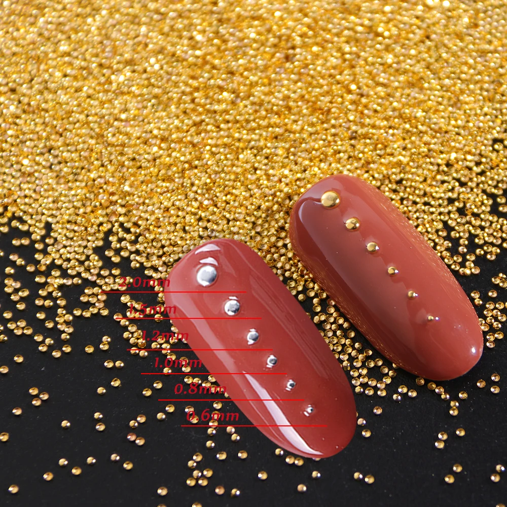 Круглые Металлические Мини гвоздики для дизайна ногтей 6 типов