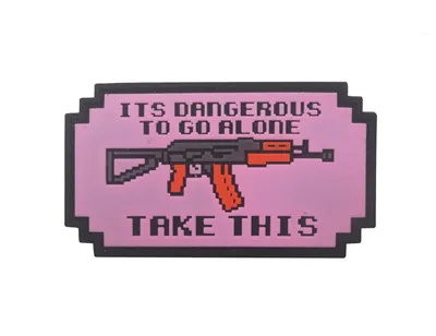 5 Ретро видео игра легенда Zelda Dangerous Go Alone Take Gun Rifle Калашников AK 47 AK47 Боевая тактическая нашивка, значок, аппликация - Цвет: 5