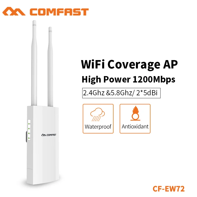 

COMFAST 2,4 + 5,8 Ghz WIFI ретранслятор маршрутизатор мост WIFI точка доступа 1200 Мбит/с Открытый высокой мощности WIFI покрытие AP маршрутизатор CF-EW72