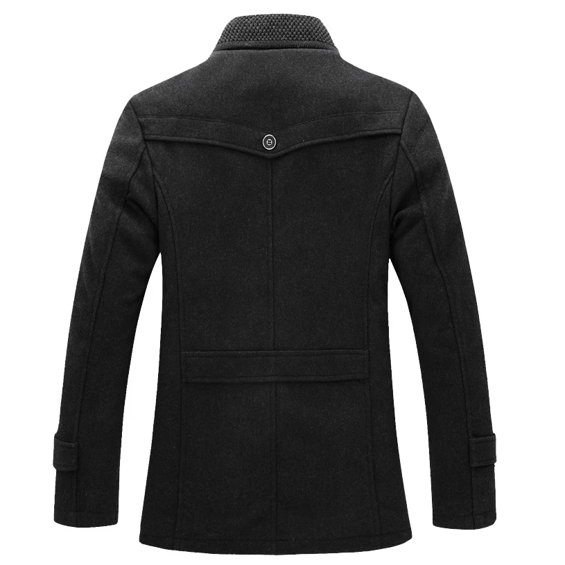 Классическое Шерстяное полупальто для мужчин Модель 2016 года зимнее модное