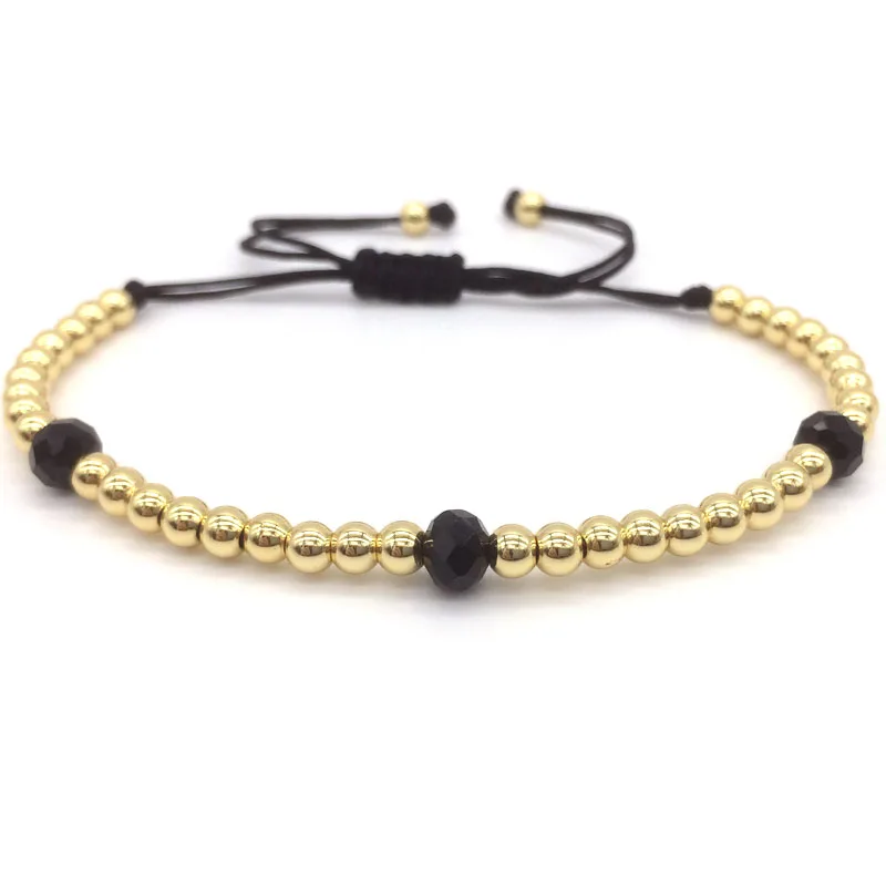 2 NAIQUBE New Design Brand Men Bracelet Prismatic Stone Beads&4MM copper Beads Braided Macrame Bracelet Jewelry Gift - Окраска металла: 2