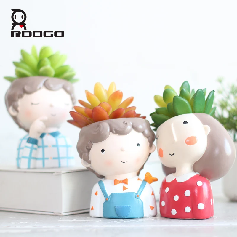 Цветочный горшок ROOGO для суккулентов домашний сад декоративные горшки милый